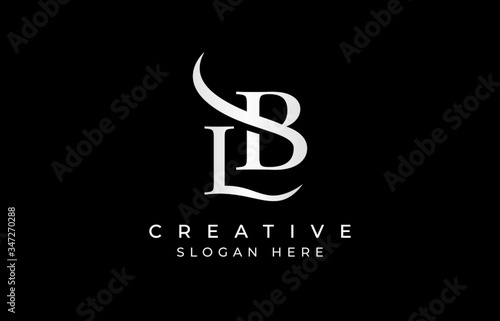 LB lb letter design logo logotype icon concept with serif font and classic elegant style look vector illustration. LB Letter Logo Design Template Vector Illustration.