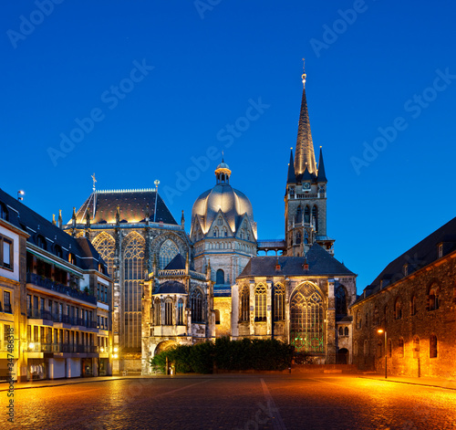 Aachen Cathedral At Night, Germany