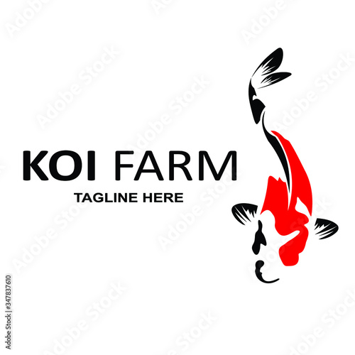 logo design concept of koi fish farming