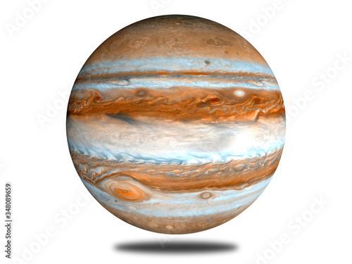 Jupiter on an isolated white background