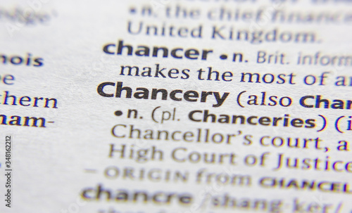 Chancery word or phrase in a dictionary.