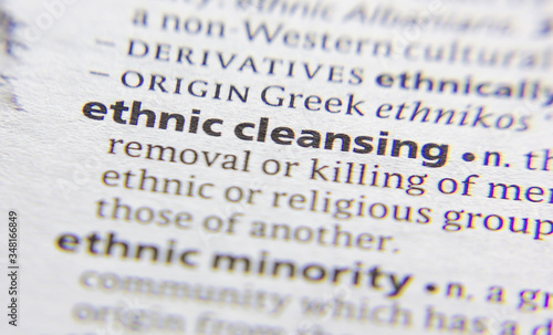 Ethnic cleansing word or phrase in a dictionary.