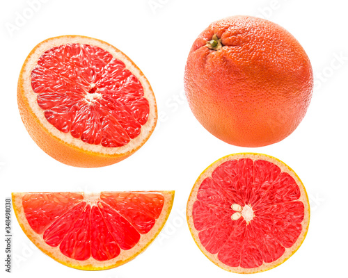 fresh grapefruit isolated on white background