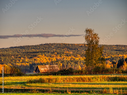 barn in autumn landscape