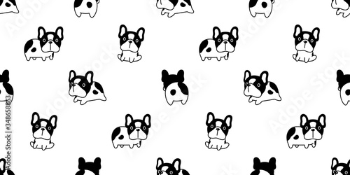 dog seamless pattern french bulldog vector puppy pet repeat wallpaper tile background scarf isolated cartoon doodle illustration design