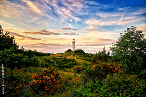 lighthouse Dornbusch on isle of Hiddensee in the baltic sea