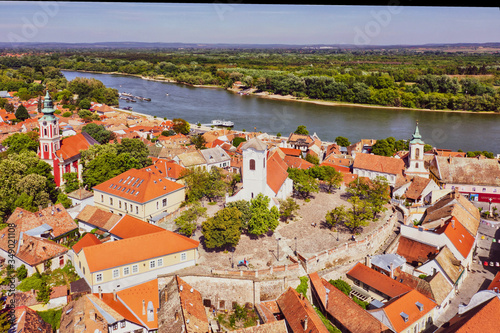 Szentendre city from the air - Hungary