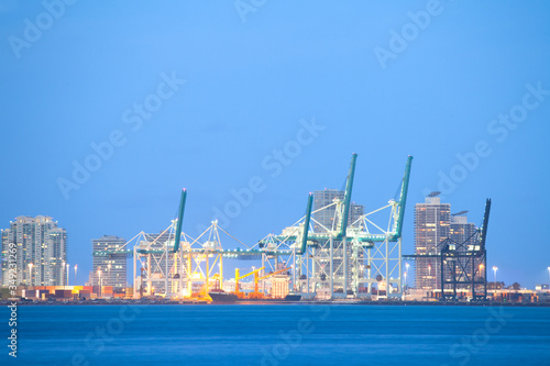 Cranes at the Port of Miami, Miami, Florida, United States