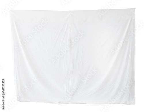 Bed sheet bedding blank canvas hanging isolated on white