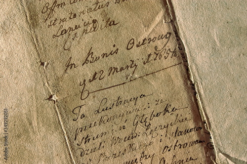 Old document in Polish – AD 1765. Stary dokument po polsku – 1765. 