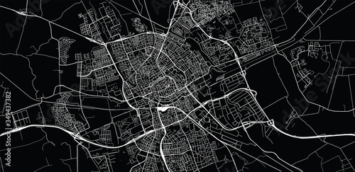 Urban vector city map of Groningen, The Netherlands