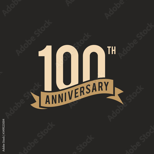 100th Years Anniversary Celebration Icon Vector Logo Design Template