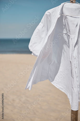 White blouse on a beach