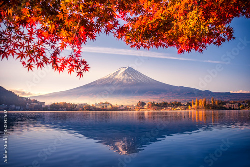 mt fuji at sunset