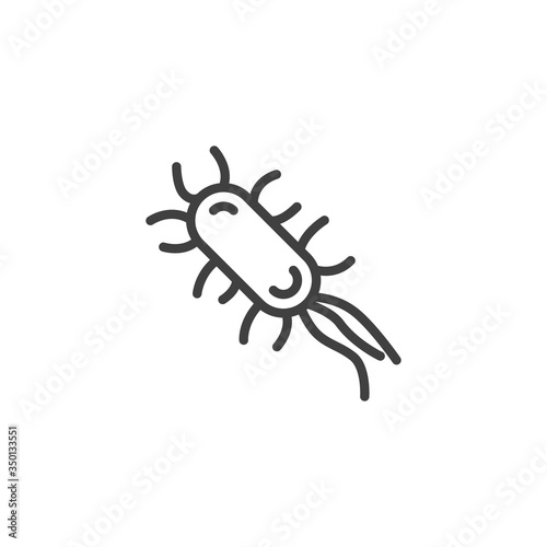 E. Coli Bacteria Infection line icon. linear style sign for mobile concept and web design. Escherichia coli outline vector icon. Symbol, logo illustration. Vector graphics