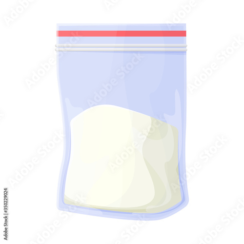 Vector illustration of cocaine and package sign. Graphic of cocaine and powder vector icon for stock.