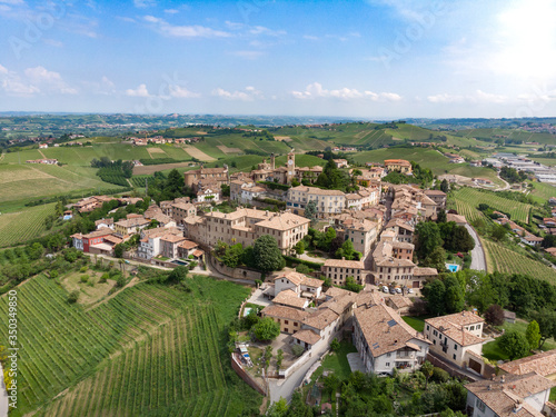 Neive town. Beautiful Italian landscape. view from Langhe,Italian landmark. Unesco world heritage site