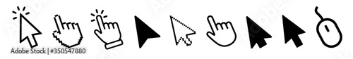 Vector cursors icons click set