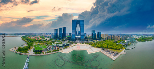 CBD Urban Landscape of Suzhou Industrial Park, Jiangsu Province, China