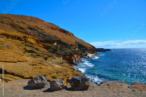 A beautiful hill with a coast, Montana Amarilla, Tenerife, Canary Island, Spain