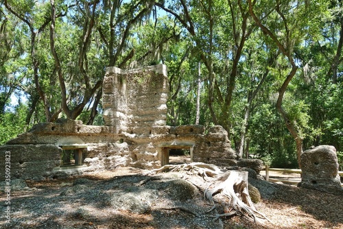 View of the Stoney-Baynard ruins at the Sea Pines Plantation in Hilton Head, South Carolina, United States.