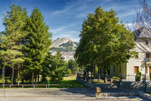 Sunny morning view of mountain view near Lovcen National park, Montenegro.
