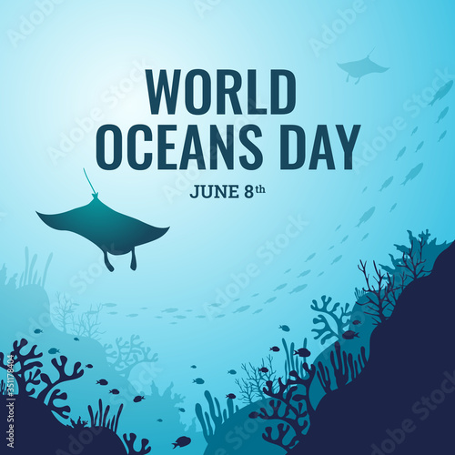 World ocean day illustration vector