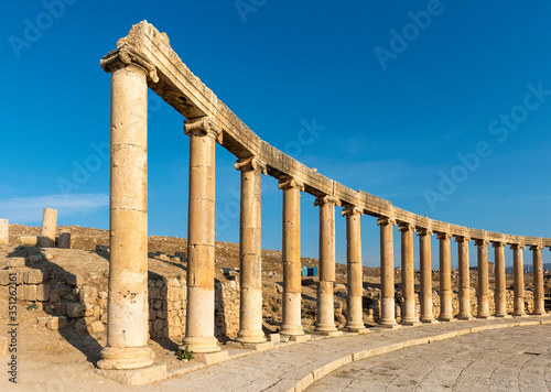 Ionic Columns at Oval Plaza (Forum), Jerash, Jordan