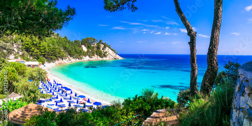 Best beaches of Greece with Blue flag awarded - Lemonakia with turquoise sea. Samos island
