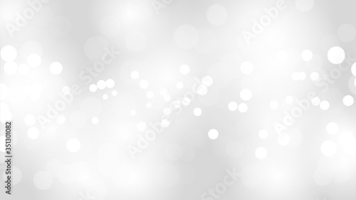 abstract blur white and gray color background with white bokeh lights defocused. 