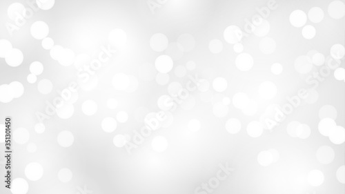 abstract blur white and gray color background with white bokeh lights defocused. 