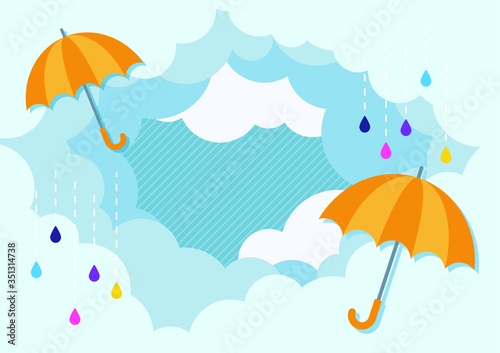 梅雨のイメージイラスト。傘。