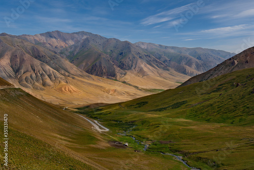 Kyrgyzstan. The famous Kaldamo pass (height 2985m) on the Jalal-Abad - Naryn highway.