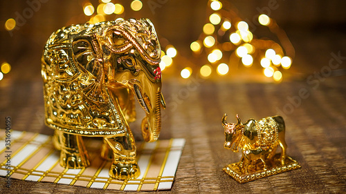 Decorative Golden elephant also known as Gajantalaxmi