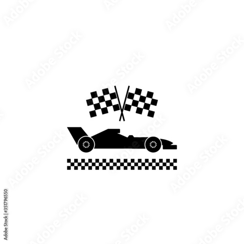 Racing car icon isolated on white background. Formula race car icon