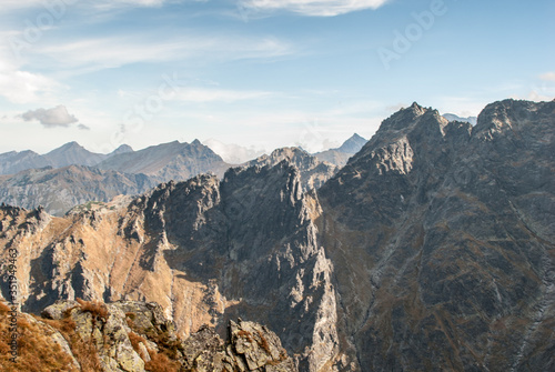 View of Rysy mountain from Kazalnica peak, Tatras, Poland