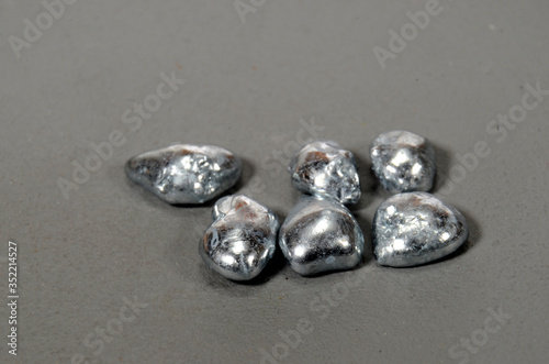 Cloaeup on some pellets of the element No 31: Gallium