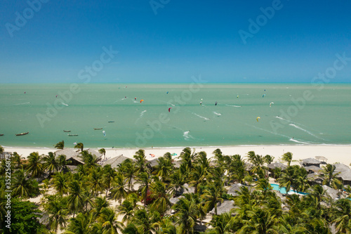 Kitesurf on Ceará beach .Route of emotions in the northeast of Brazil