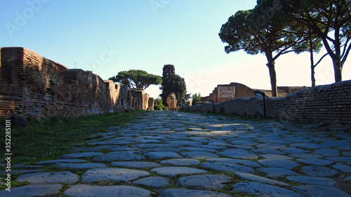 The view of Roman street in Italy. The view of ancient rome