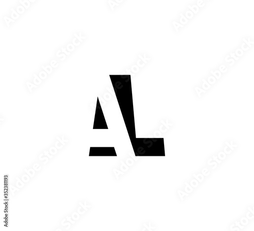 Initial letters Logo black positive/negative space AL