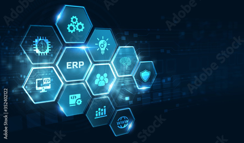 Business, Technology, Internet and network concept. Enterprise resource planning ERP concept.