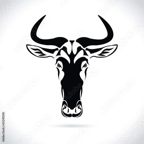 Vector image of an wildebeest head design on the white background.