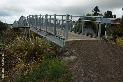 Footbridge on Mangawhero Trail in Ohakune,Manawatu-Wanganui Region on North Island of New Zealand 