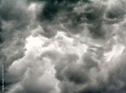Grey Dark Storm Cloud covers the Sky.