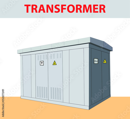 physics. high voltage line. electromagnetic fields. electricity and magnetism. transformer and high voltage line. Transformer room. transformer booth. transformer cabinet