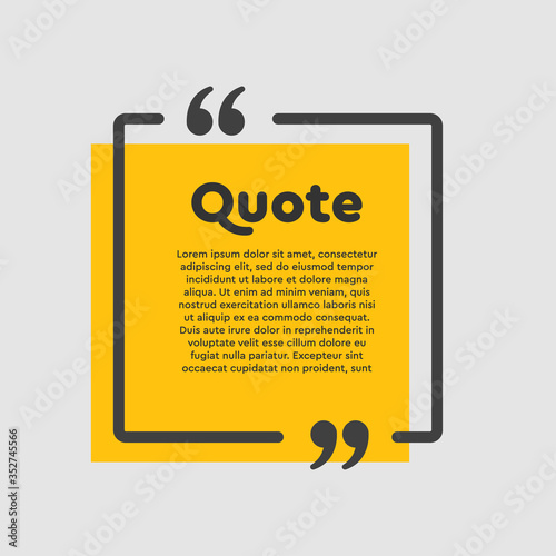 Vector background for quote with bracket, square