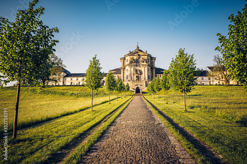 Kuks Hospital is a former care institute for military veterans in Kuks in the Trutnov district, operated between 1744 and 1938. It was the most generous institute of its kind in late Baroque Bohemia.