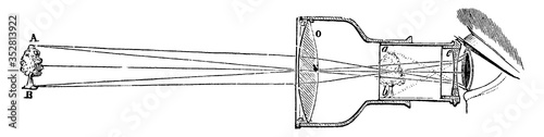 Galilean Telescope, vintage illustration.