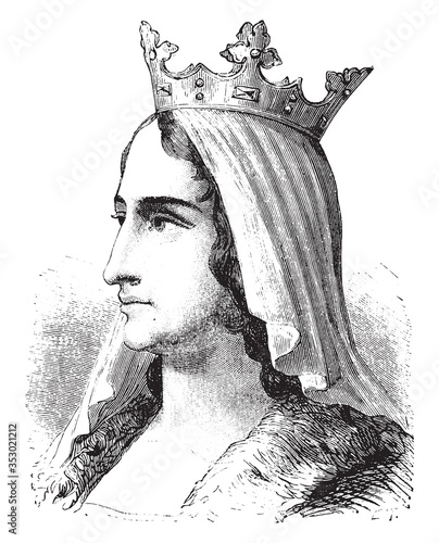 Spanish Queen Isabella I (one) vintage engraving