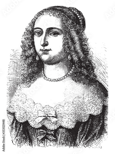 Marie de Rohan The Duchess of Chevreuse, vintage illustration.